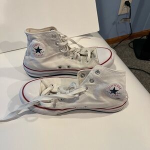 Converse white high tops